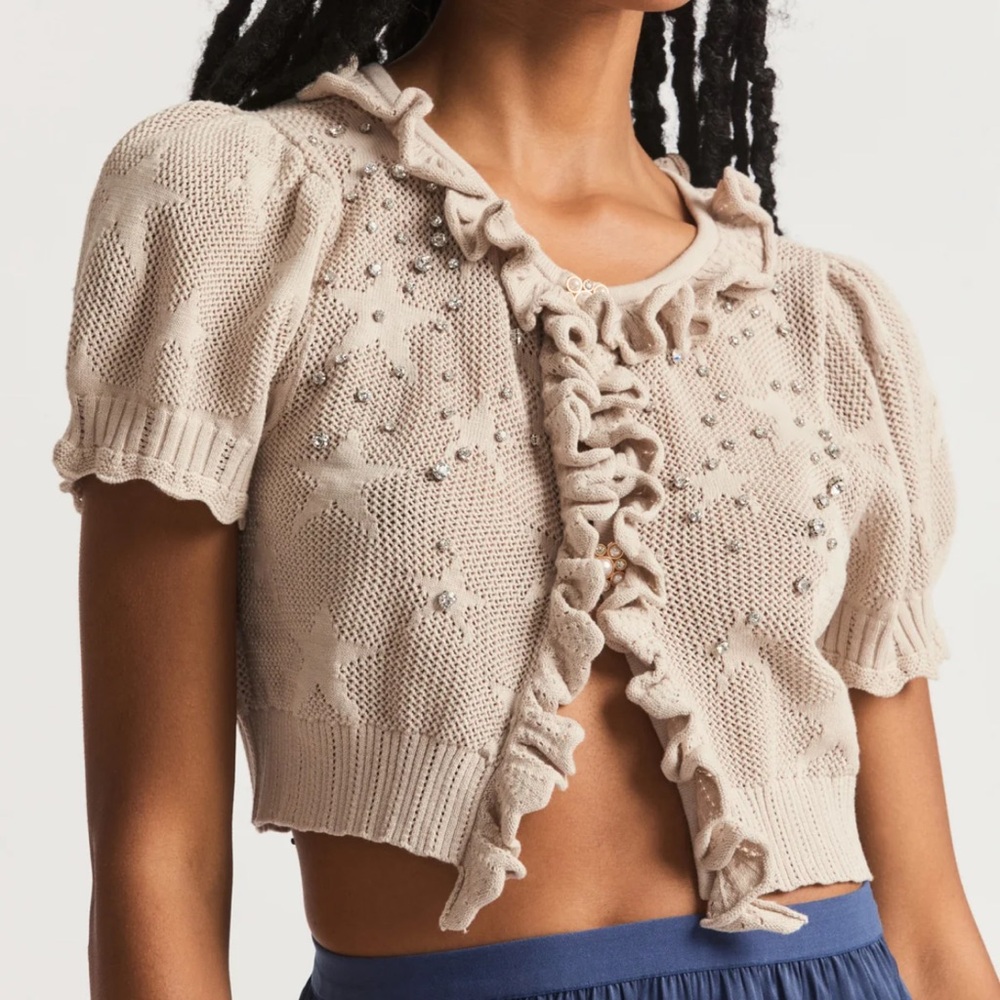 Rizina‎ crop cardigan loveshackfancy